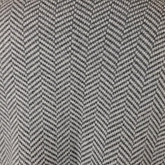 Talbots Plus Petites Size 2XP Two Tone Gray Jacket Merino Wool Chevron Stripes - Picture 8 of 12